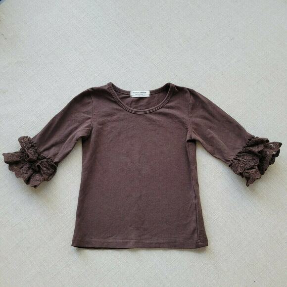 Adorable Essentials Brown Ruffle Top - Picture 2 of 4